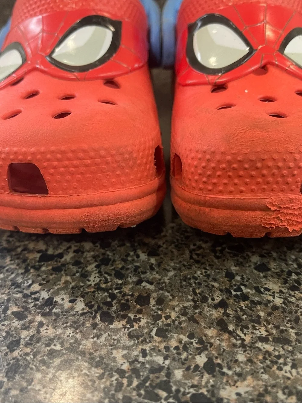 Crocs Marvel All Terrain Shoes Kids Size 10 Spiderman Clog Slip On Red Blue